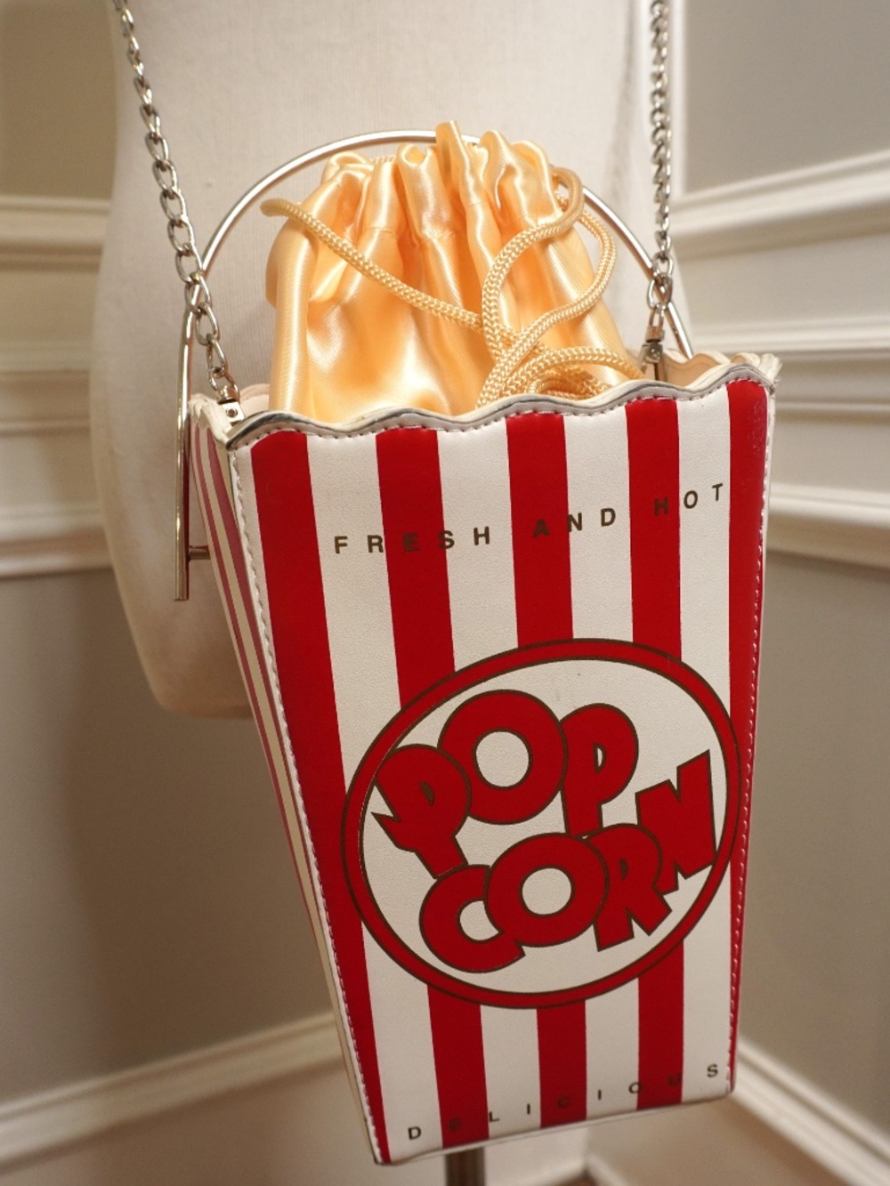 Popcorn Box Shaped Crossbody Purse
